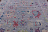 Grey Turkish Oushak Hand Knotted Wool Rug - 9' 11" X 13' 8" - Golden Nile
