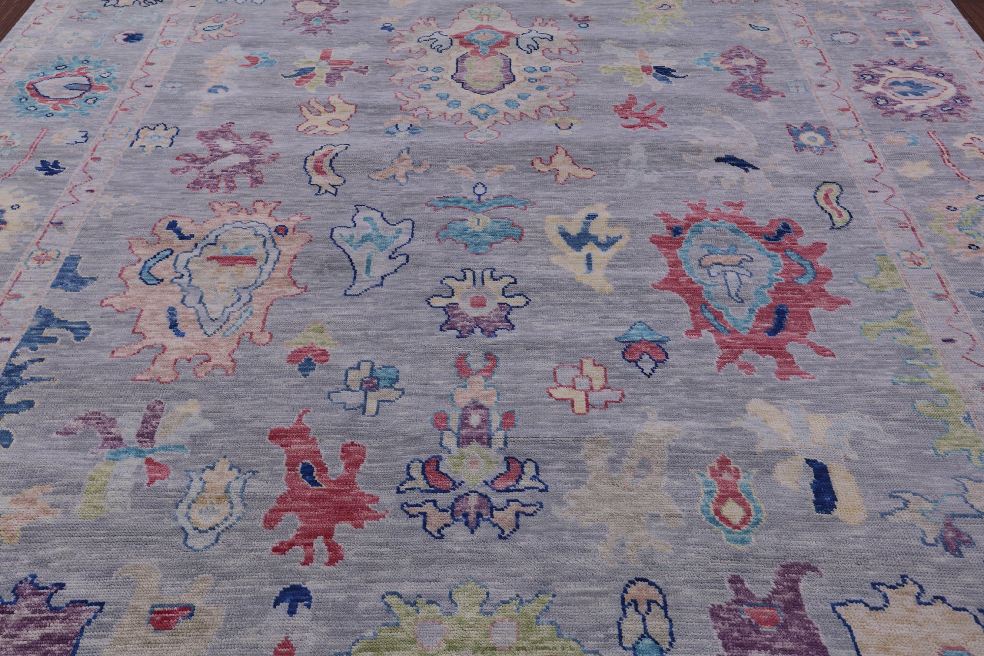 Grey Turkish Oushak Hand Knotted Wool Rug - 9' 11" X 13' 8" - Golden Nile