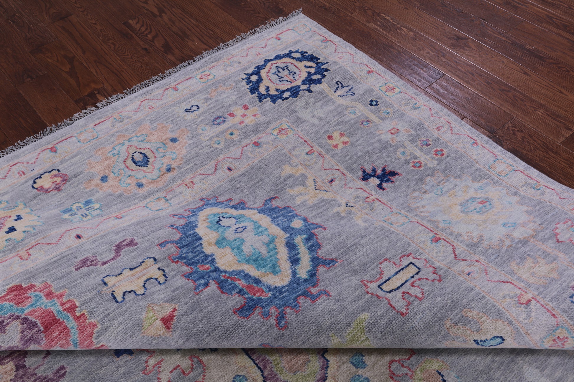 Grey Turkish Oushak Hand Knotted Wool Rug - 9' 11" X 13' 8" - Golden Nile
