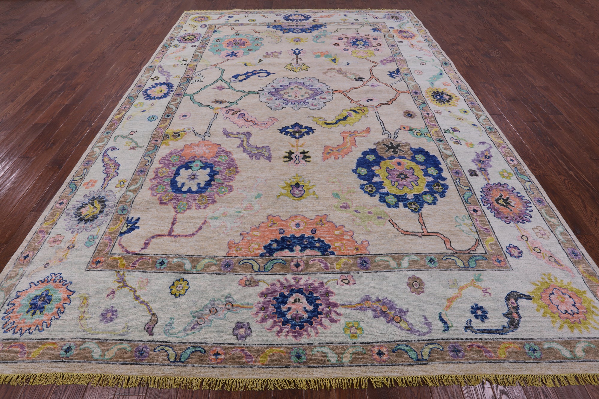 Turkish Oushak Hand Knotted Wool Rug - 10' 2" X 13' 11" - Golden Nile