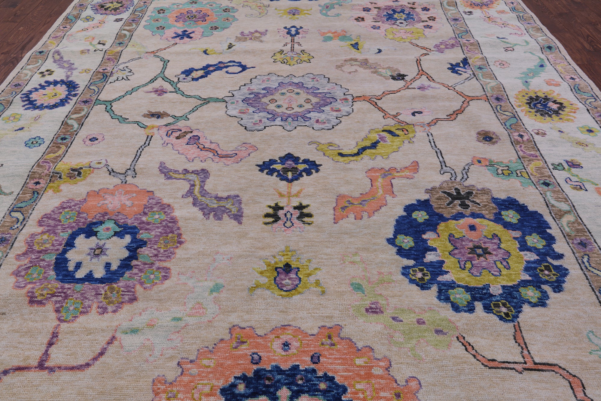 Turkish Oushak Hand Knotted Wool Rug - 10' 2" X 13' 11" - Golden Nile
