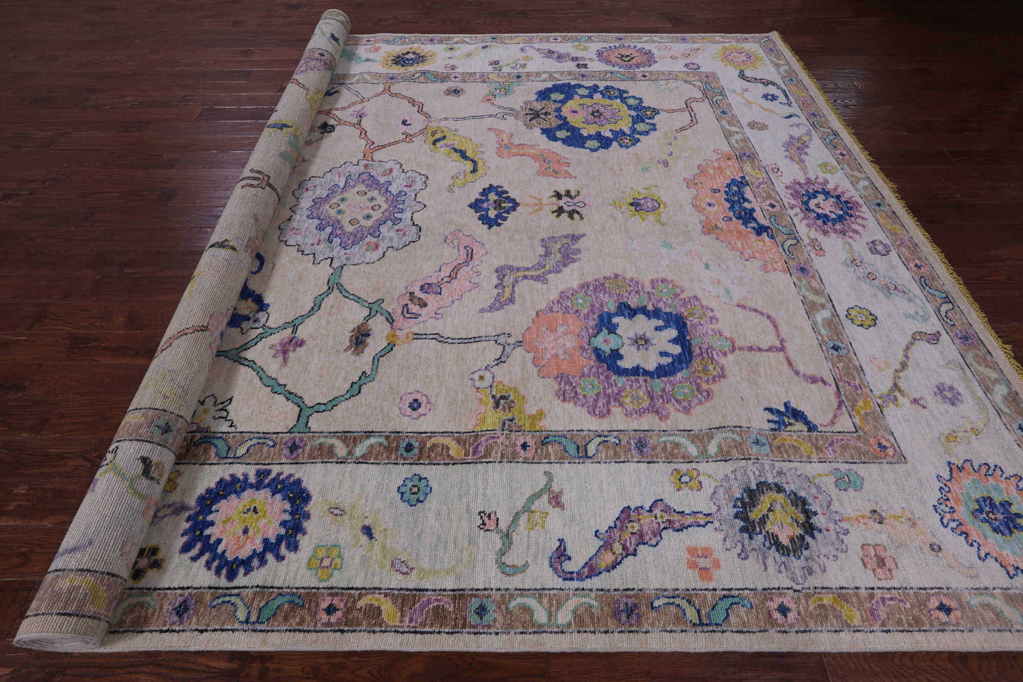 Turkish Oushak Hand Knotted Wool Rug - 10' 2" X 13' 11" - Golden Nile