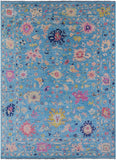 Blue Turkish Oushak Handmade Wool Rug - 10' 2" X 13' 11" - Golden Nile