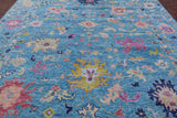 Blue Turkish Oushak Handmade Wool Rug - 10' 2" X 13' 11" - Golden Nile