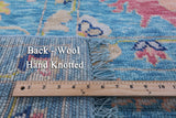 Blue Turkish Oushak Handmade Wool Rug - 10' 2" X 13' 11" - Golden Nile