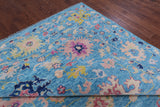 Blue Turkish Oushak Handmade Wool Rug - 10' 2" X 13' 11" - Golden Nile