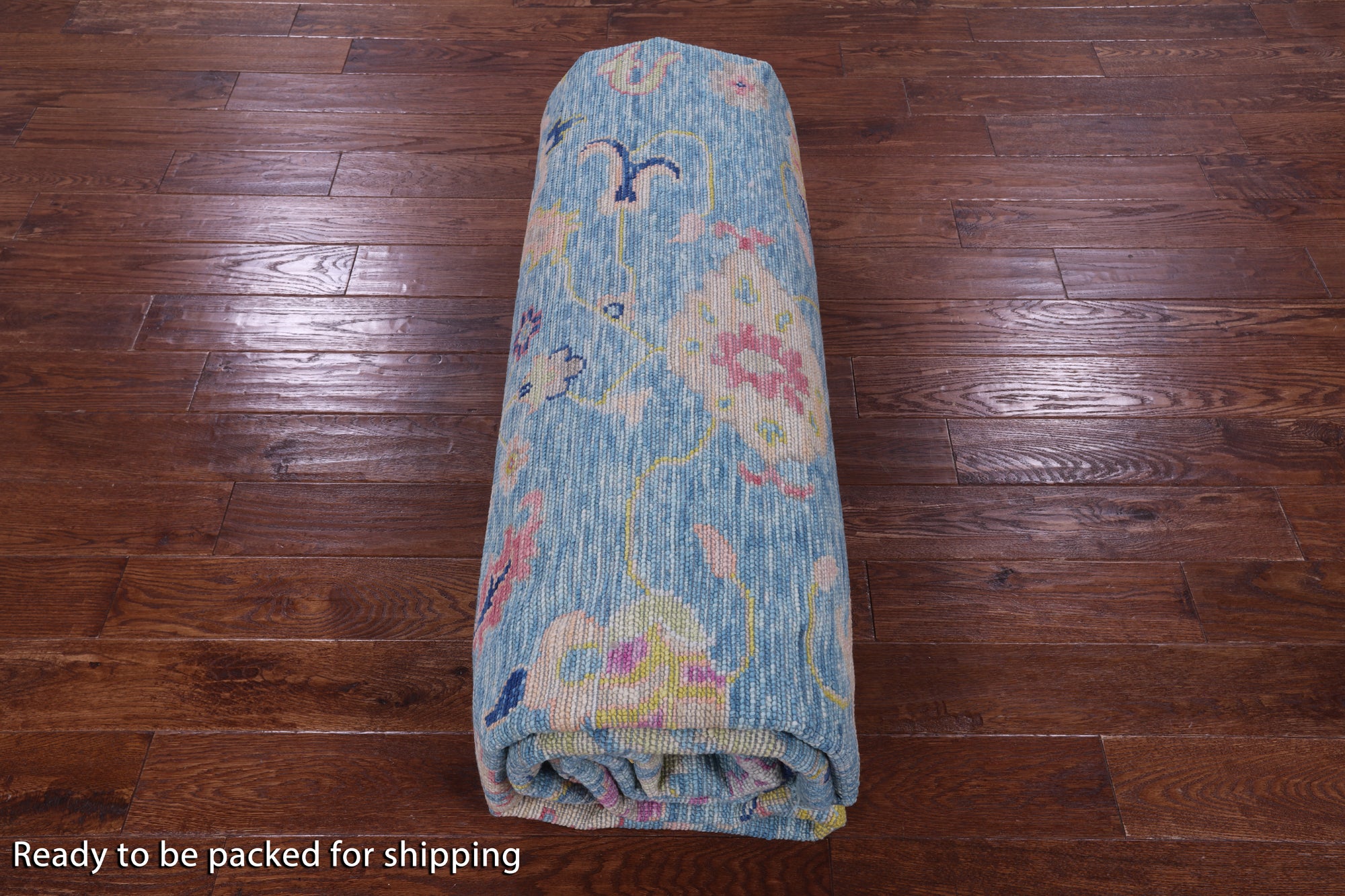 Blue Turkish Oushak Handmade Wool Rug - 10' 2" X 13' 11" - Golden Nile