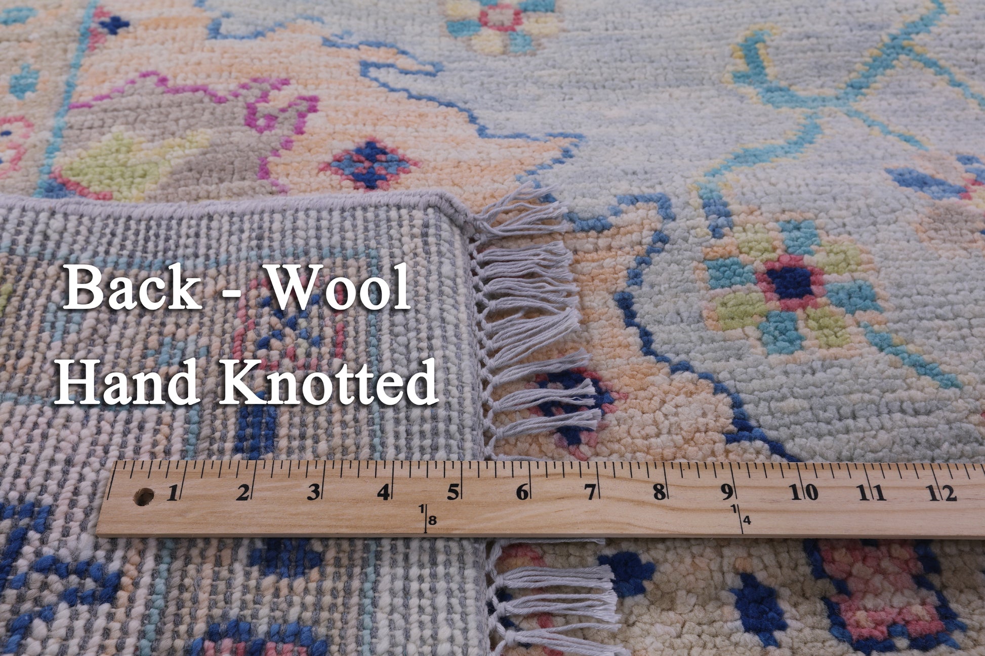 Light Blue Turkish Oushak Hand Knotted Wool Rug - 8' 11" X 12' 3" - Golden Nile