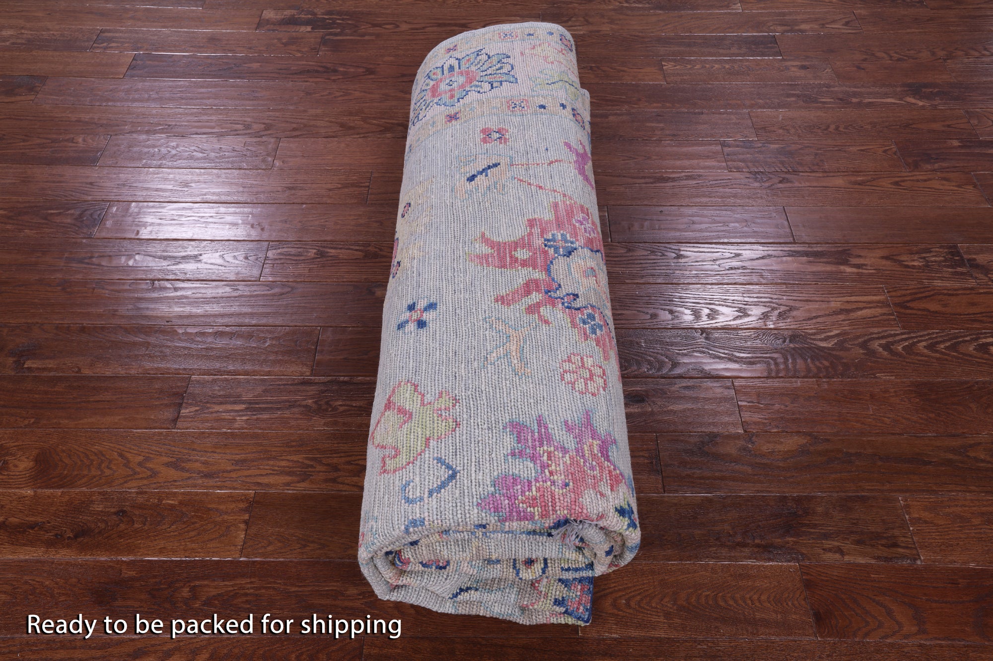 Light Blue Turkish Oushak Hand Knotted Wool Rug - 8' 11" X 12' 3" - Golden Nile