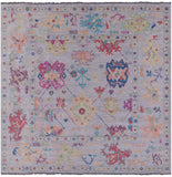 Grey Square Turkish Oushak Hand Knotted Wool Rug - 10' 0" X 10' 1" - Golden Nile