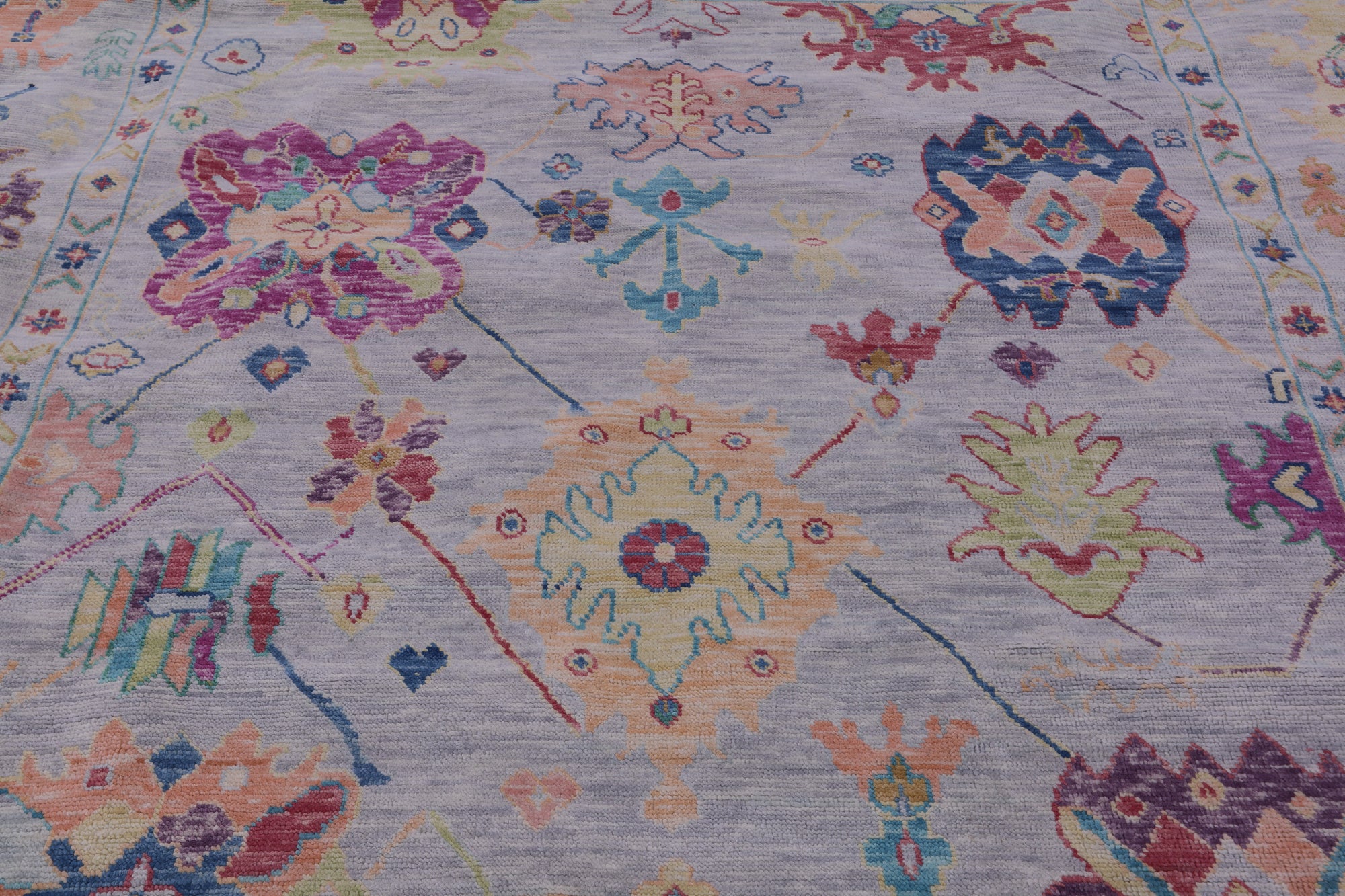 Grey Square Turkish Oushak Hand Knotted Wool Rug - 10' 0" X 10' 1" - Golden Nile