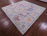 Grey Square Turkish Oushak Hand Knotted Wool Rug - 10' 0" X 10' 1" - Golden Nile