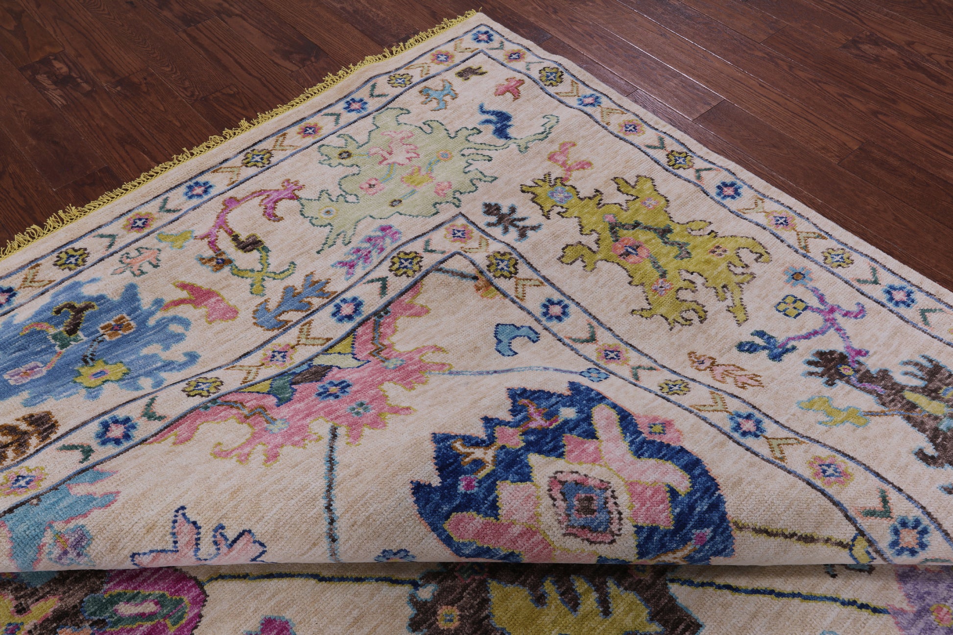 Ivory Turkish Oushak Hand Knotted Wool Rug - 9' 9" X 10' 5" - Golden Nile