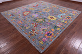 Grey Square Turkish Oushak Hand Knotted Wool Rug - 10' 0" X 10' 1" - Golden Nile