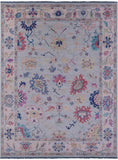 Light Blue Turkish Oushak Hand Knotted Wool Rug - 9' 1" X 12' 0" - Golden Nile