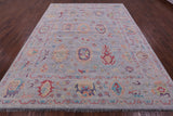 Grey Turkish Oushak Hand Knotted Wool Rug - 9' 4" X 11' 9" - Golden Nile