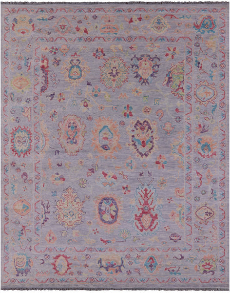 Grey Turkish Oushak Hand Knotted Wool Rug - 9' 4" X 11' 9" - Golden Nile