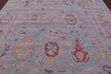 Grey Turkish Oushak Hand Knotted Wool Rug - 9' 4" X 11' 9" - Golden Nile