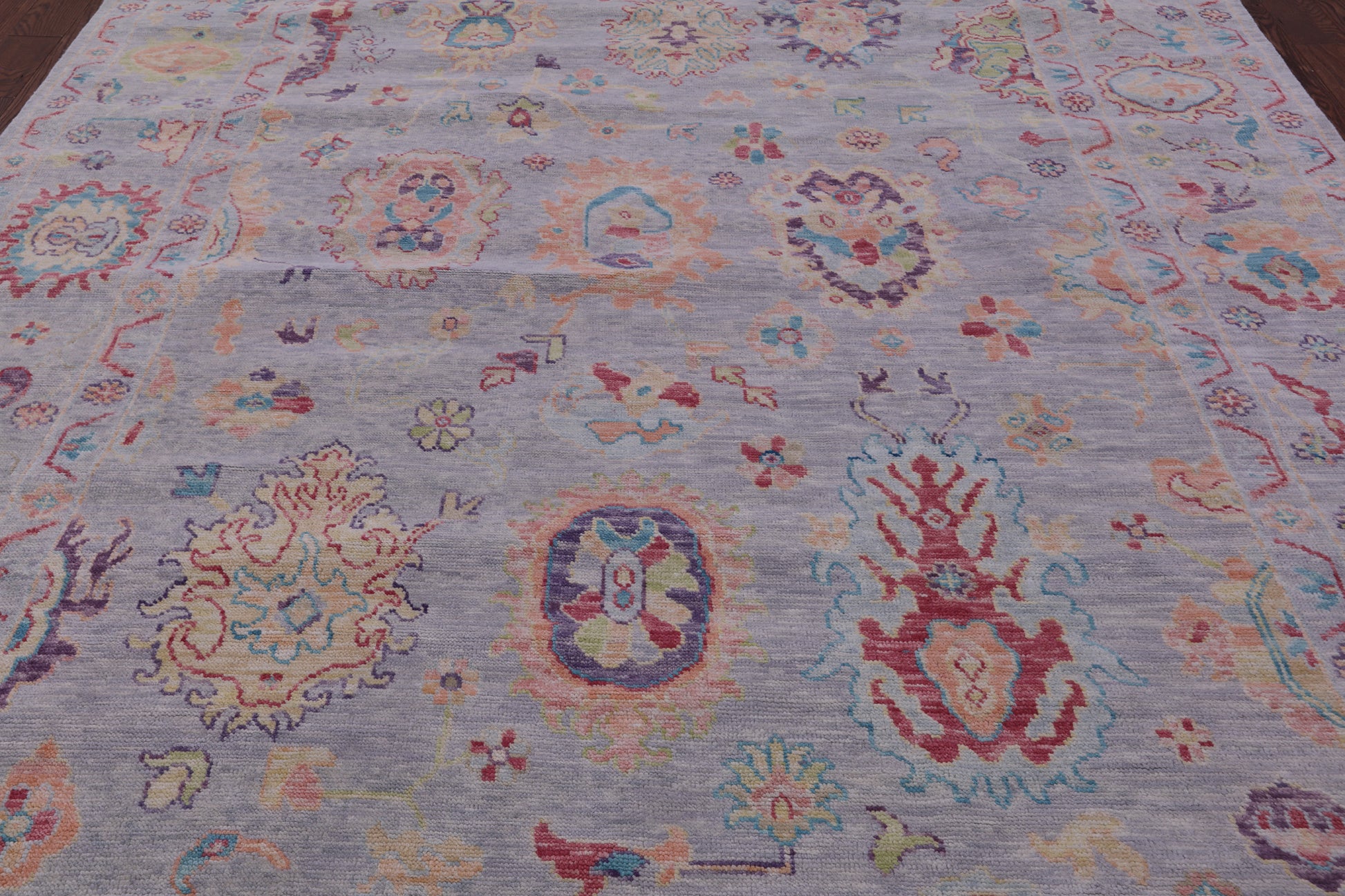 Grey Turkish Oushak Hand Knotted Wool Rug - 9' 4" X 11' 9" - Golden Nile