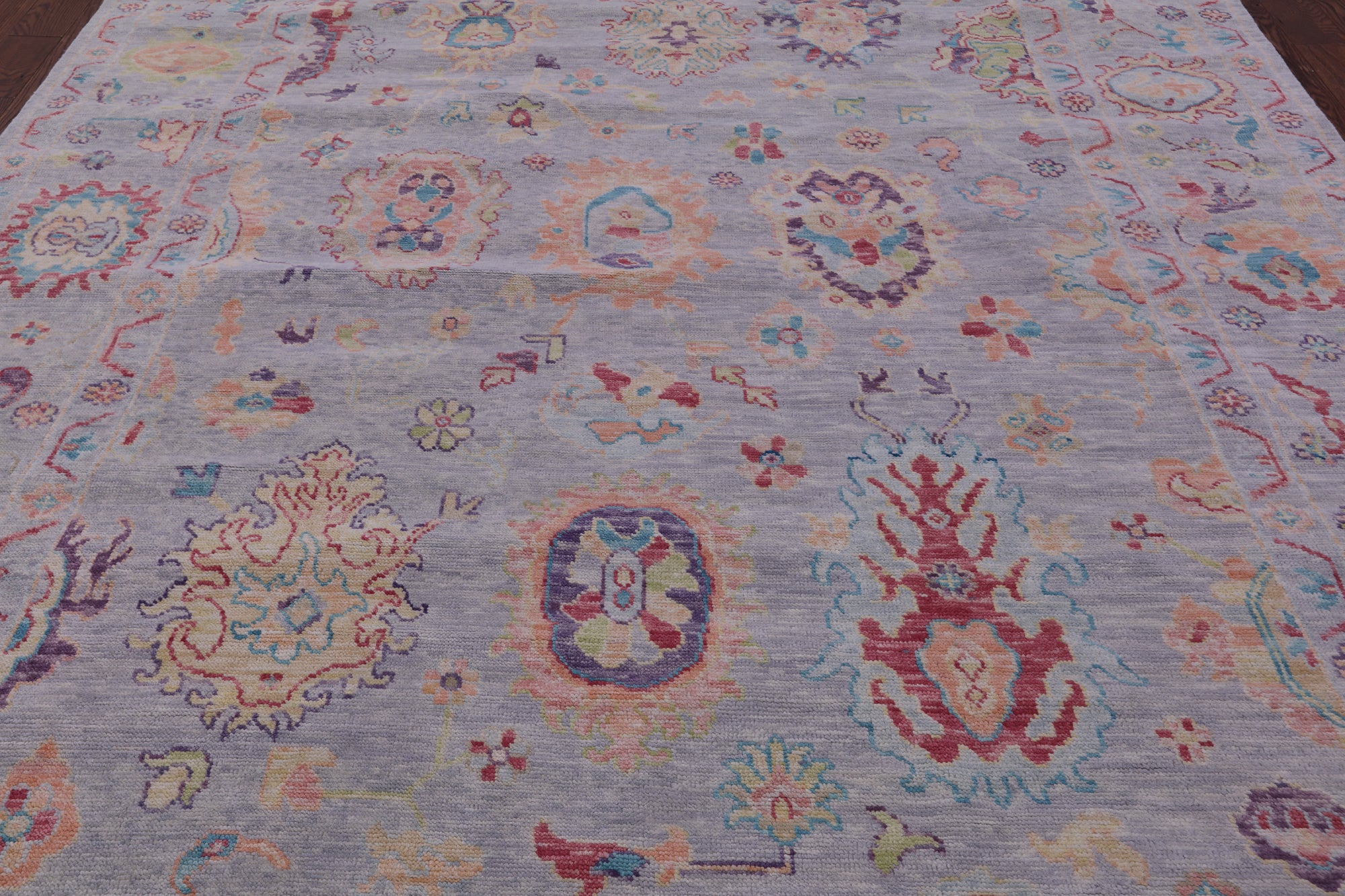 Grey Turkish Oushak Hand Knotted Wool Rug - 9' 4" X 11' 9" - Golden Nile