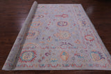 Grey Turkish Oushak Hand Knotted Wool Rug - 9' 4" X 11' 9" - Golden Nile