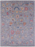 Grey Turkish Oushak Hand Knotted Wool Rug - 9' 2" X 12' 0" - Golden Nile