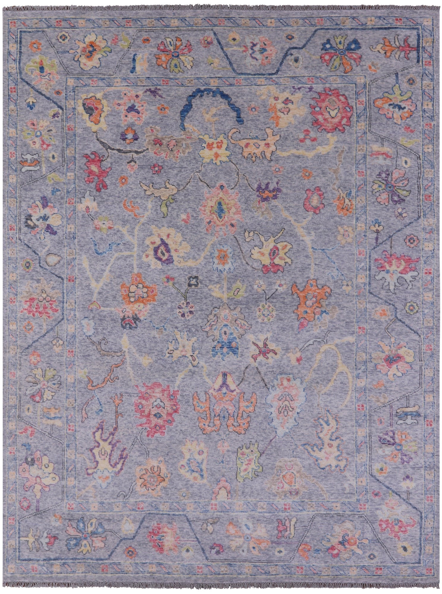 Grey Turkish Oushak Hand Knotted Wool Rug - 9' 2" X 12' 0" - Golden Nile