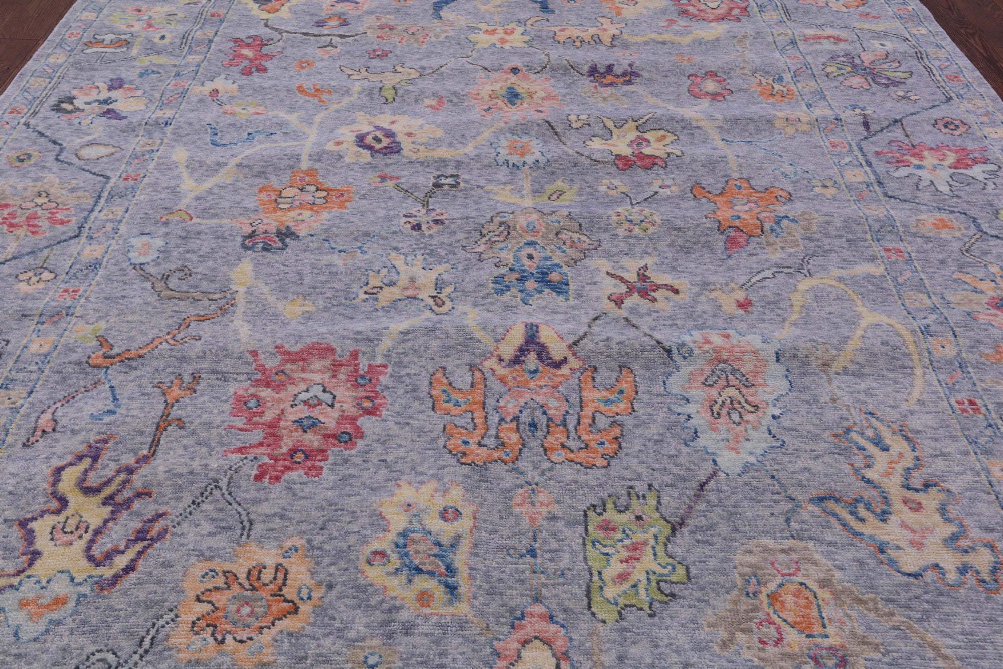 Grey Turkish Oushak Hand Knotted Wool Rug - 9' 2" X 12' 0" - Golden Nile