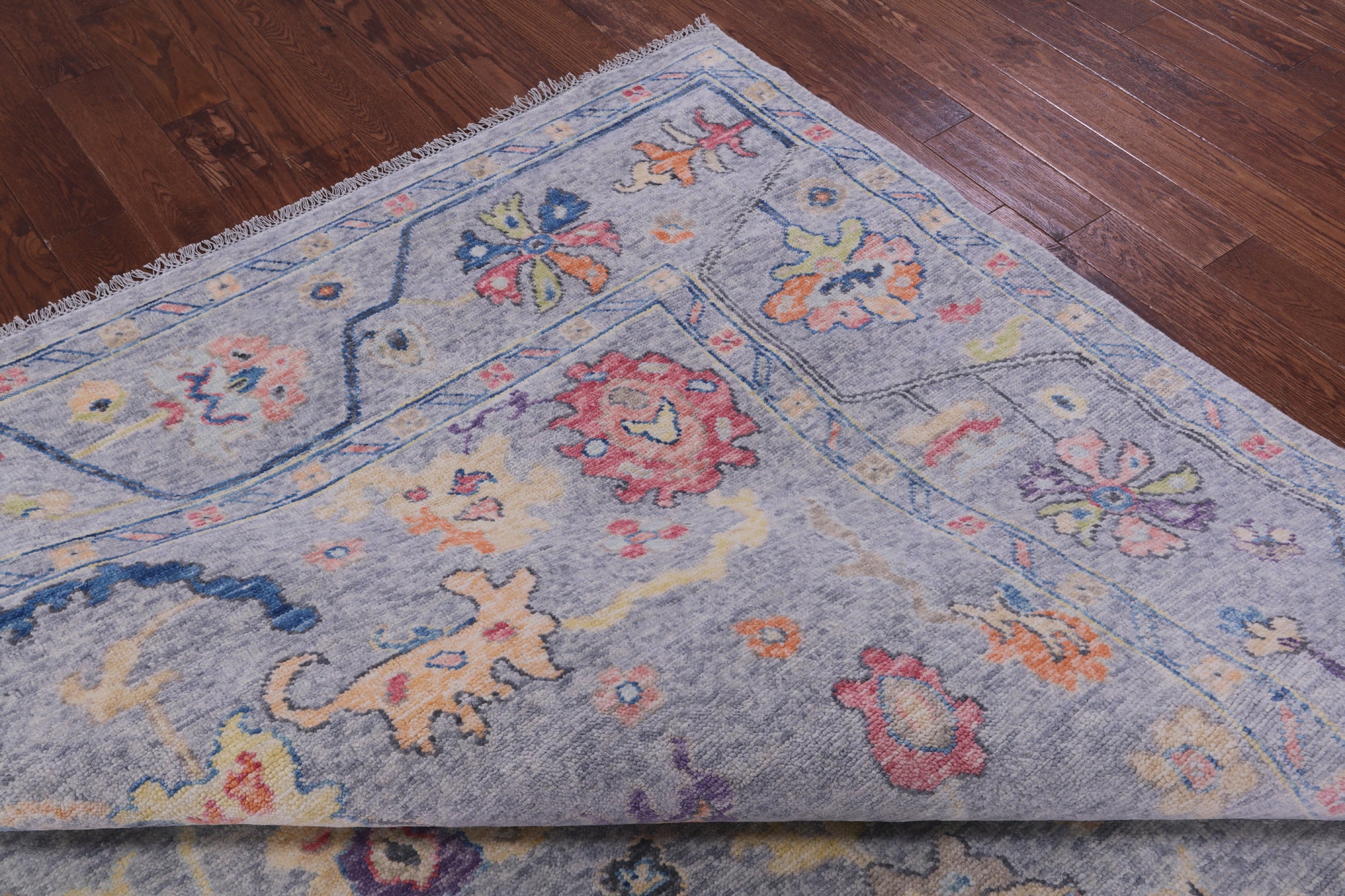 Grey Turkish Oushak Hand Knotted Wool Rug - 9' 2" X 12' 0" - Golden Nile