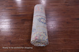 Blue Turkish Oushak Hand Knotted Wool Rug - 9' 1" X 11' 10" - Golden Nile