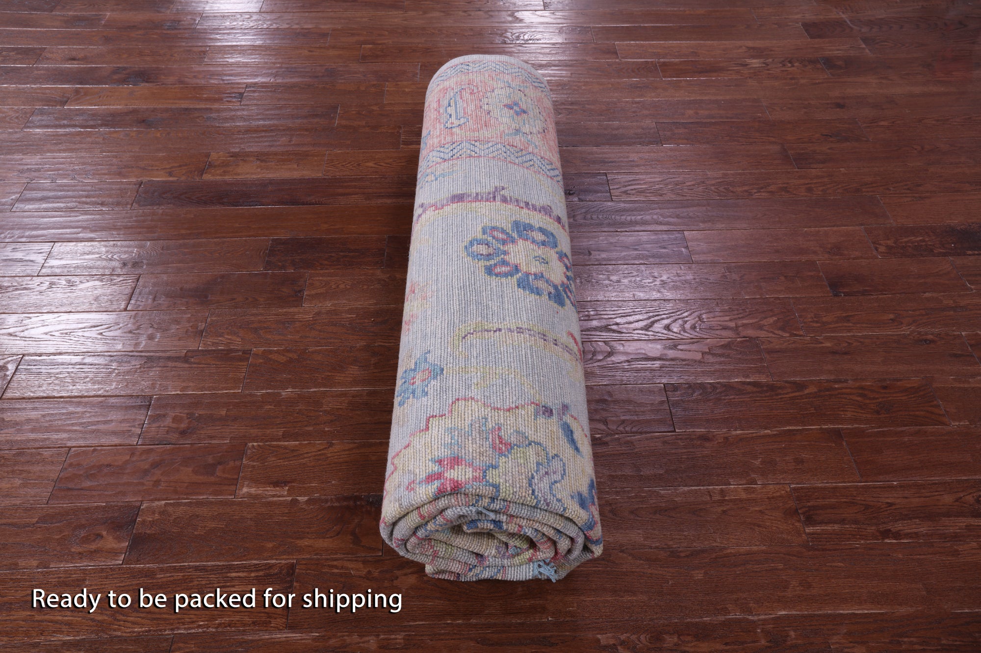 Blue Turkish Oushak Hand Knotted Wool Rug - 9' 1" X 11' 10" - Golden Nile