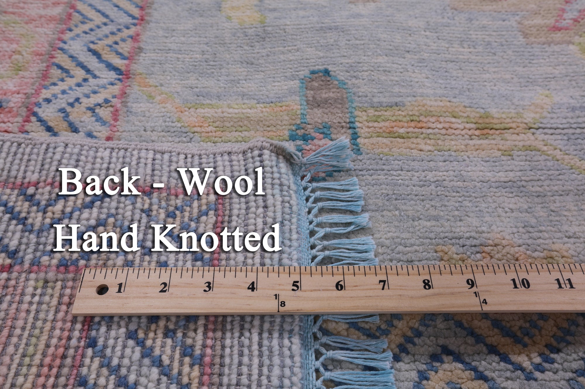 Blue Turkish Oushak Hand Knotted Wool Rug - 9' 1" X 11' 10" - Golden Nile
