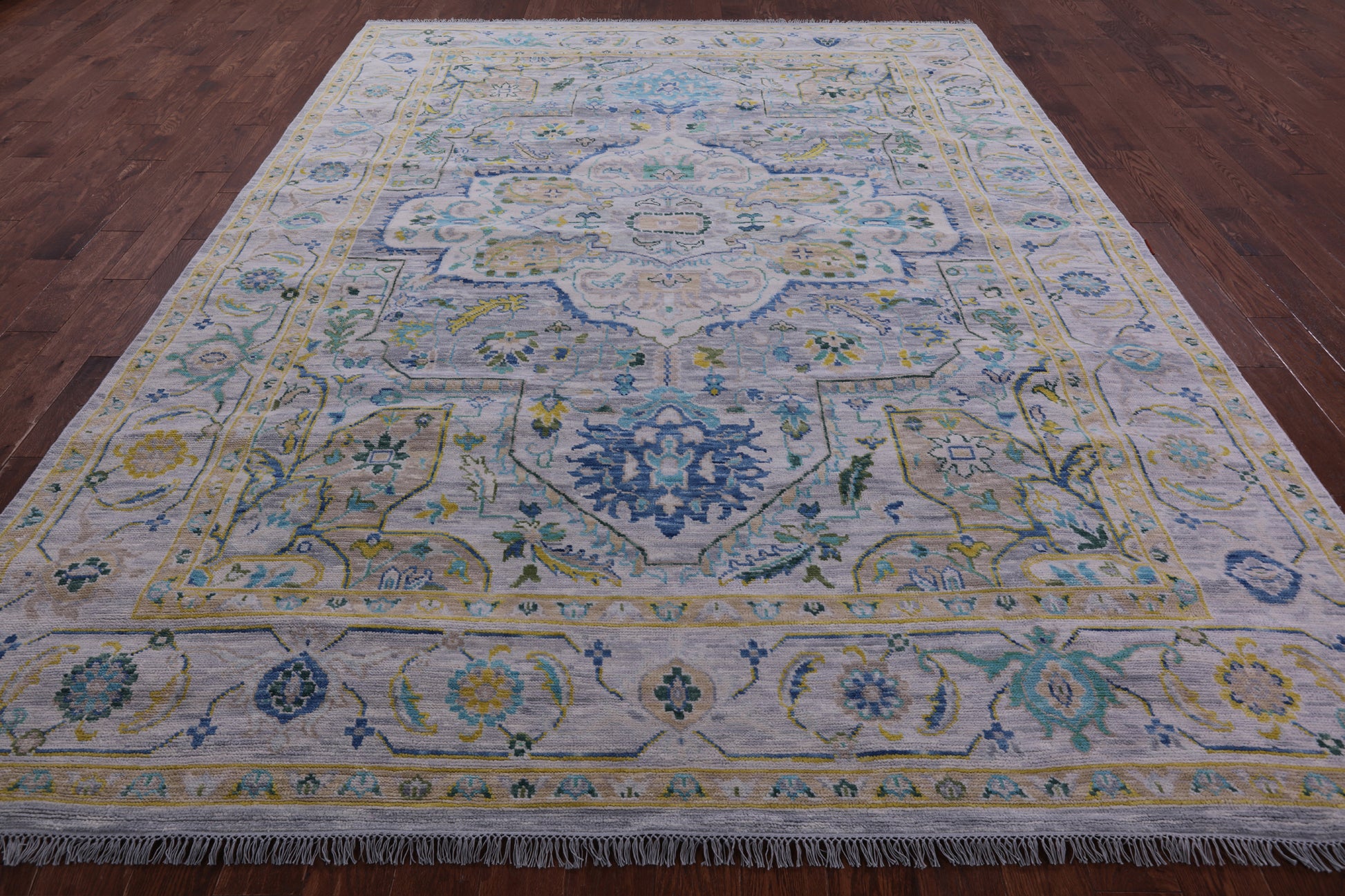 Grey Heriz Serapi Hand Knotted Wool Rug - 8' 11" X 11' 9" - Golden Nile