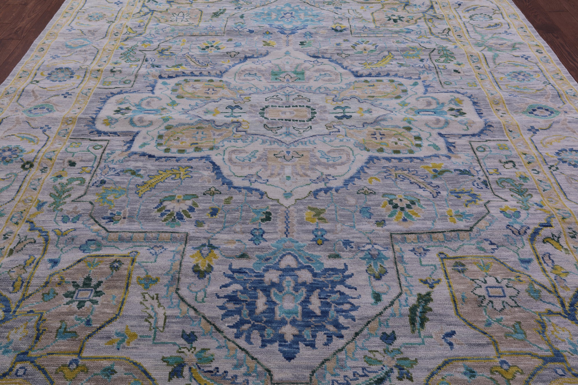 Grey Heriz Serapi Hand Knotted Wool Rug - 8' 11" X 11' 9" - Golden Nile