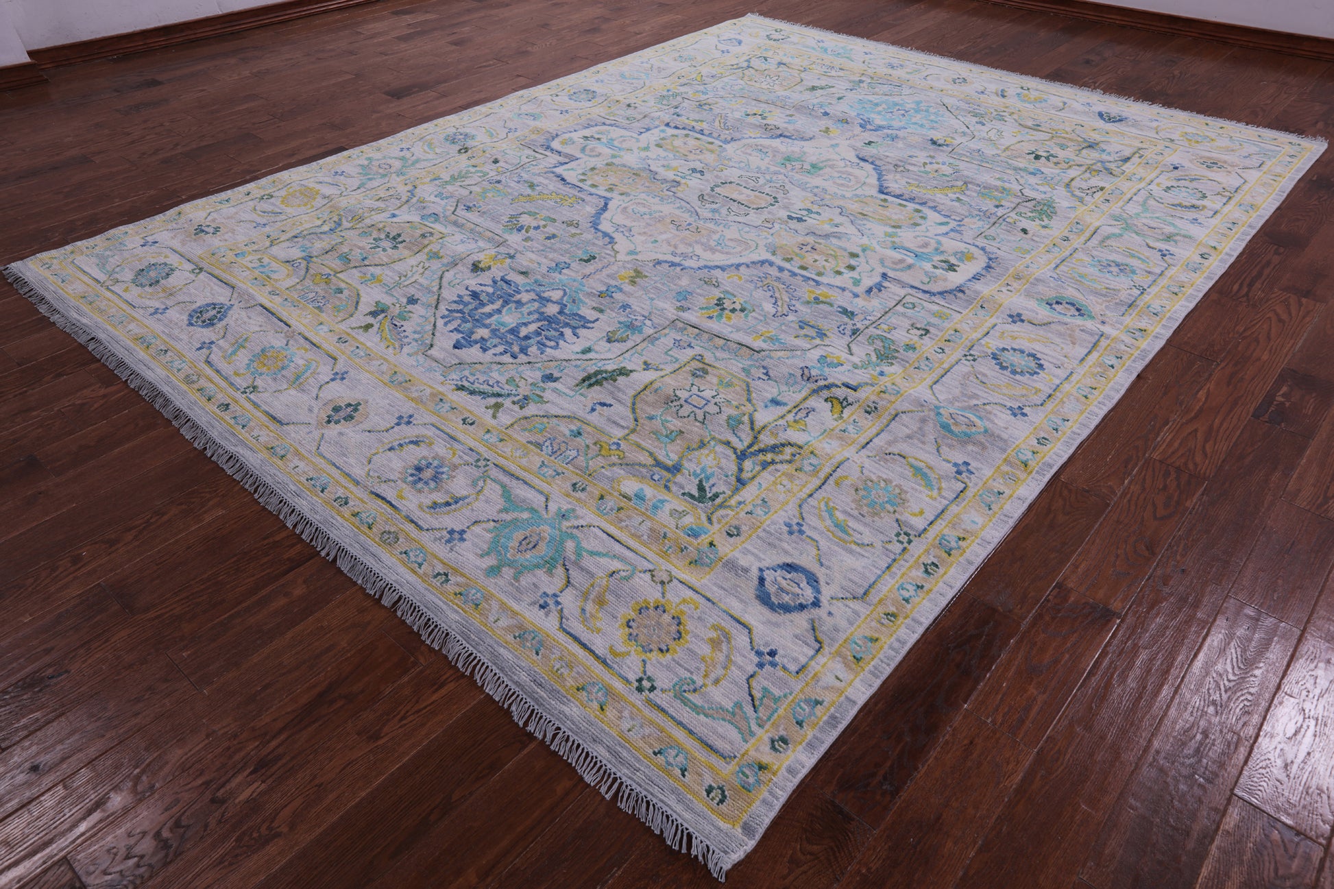 Grey Heriz Serapi Hand Knotted Wool Rug - 8' 11" X 11' 9" - Golden Nile