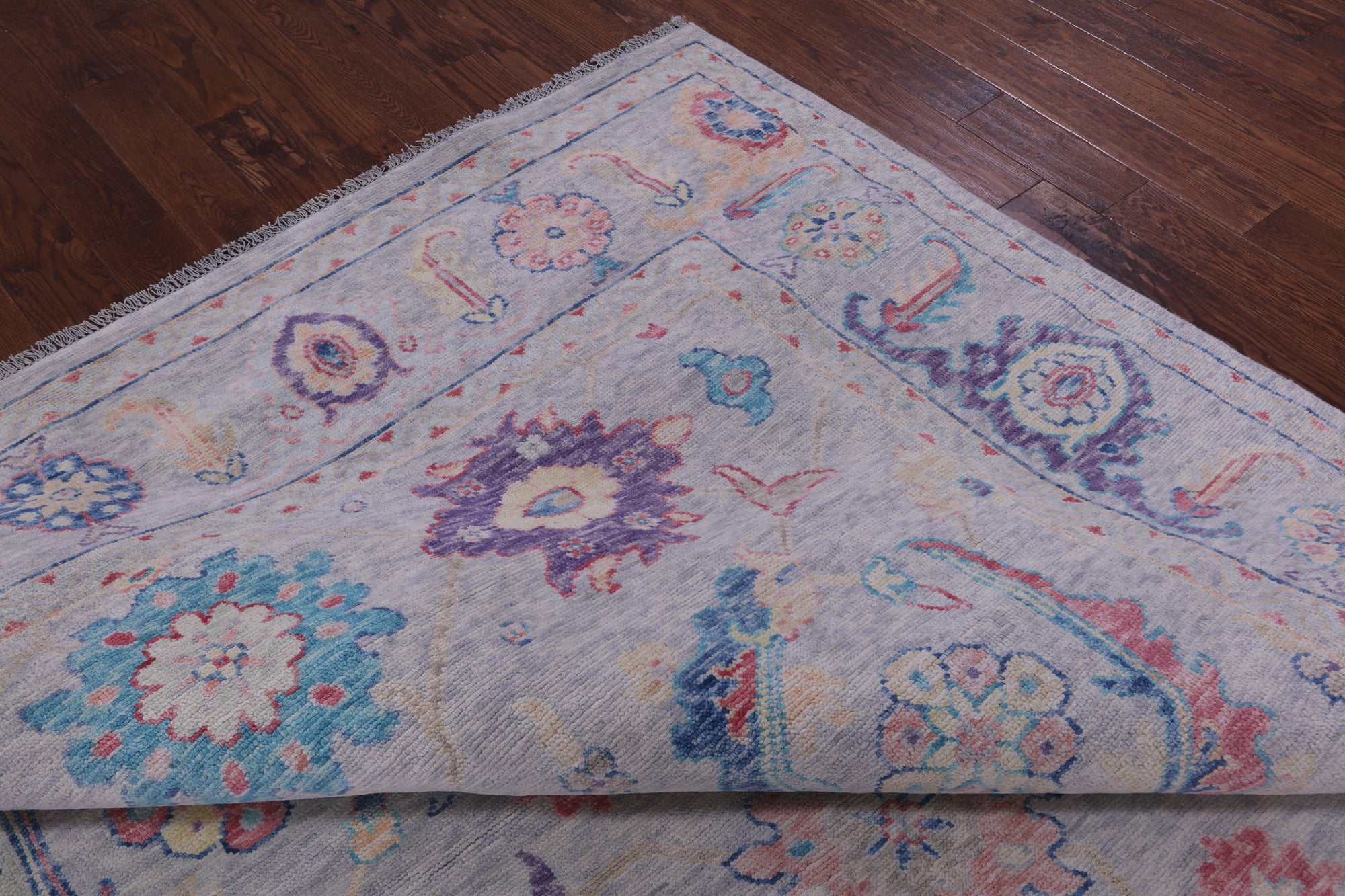 Grey Turkish Oushak Hand Knotted Wool Rug - 9' 0" X 11' 10" - Golden Nile
