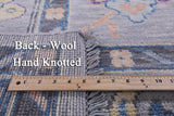 Grey Turkish Oushak Hand Knotted Wool Rug - 9' 1" X 12' 0" - Golden Nile