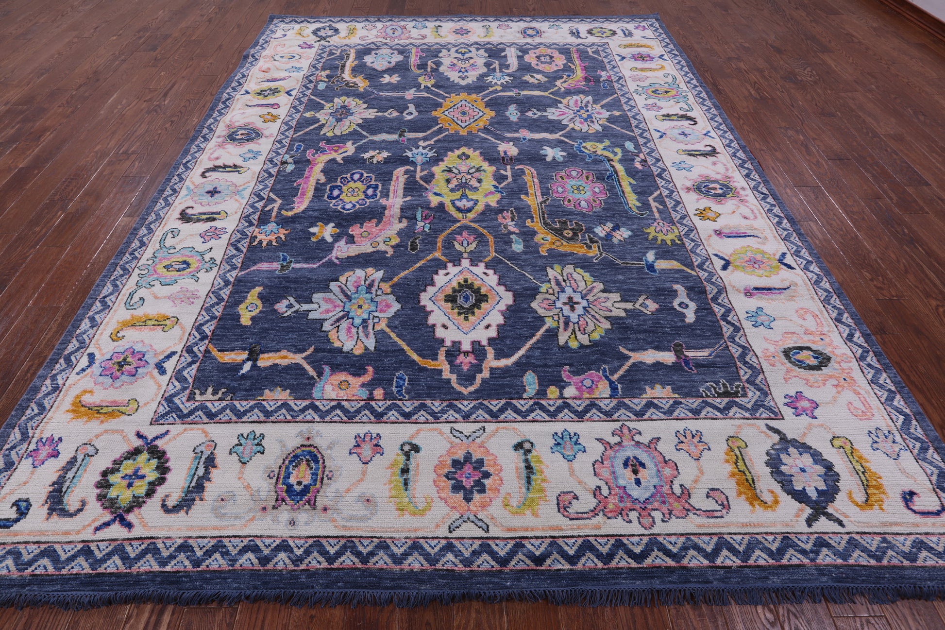 Grey Turkish Oushak Hand Knotted Wool Rug - 9' 0" X 11' 10" - Golden Nile