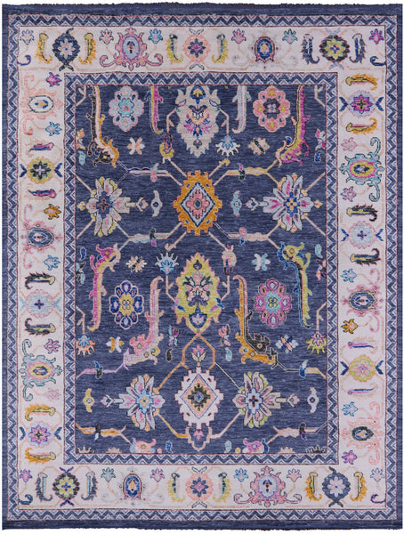 Grey Turkish Oushak Hand Knotted Wool Rug - 9' 0" X 11' 10" - Golden Nile