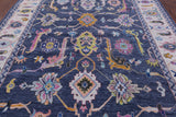 Grey Turkish Oushak Hand Knotted Wool Rug - 9' 0" X 11' 10" - Golden Nile