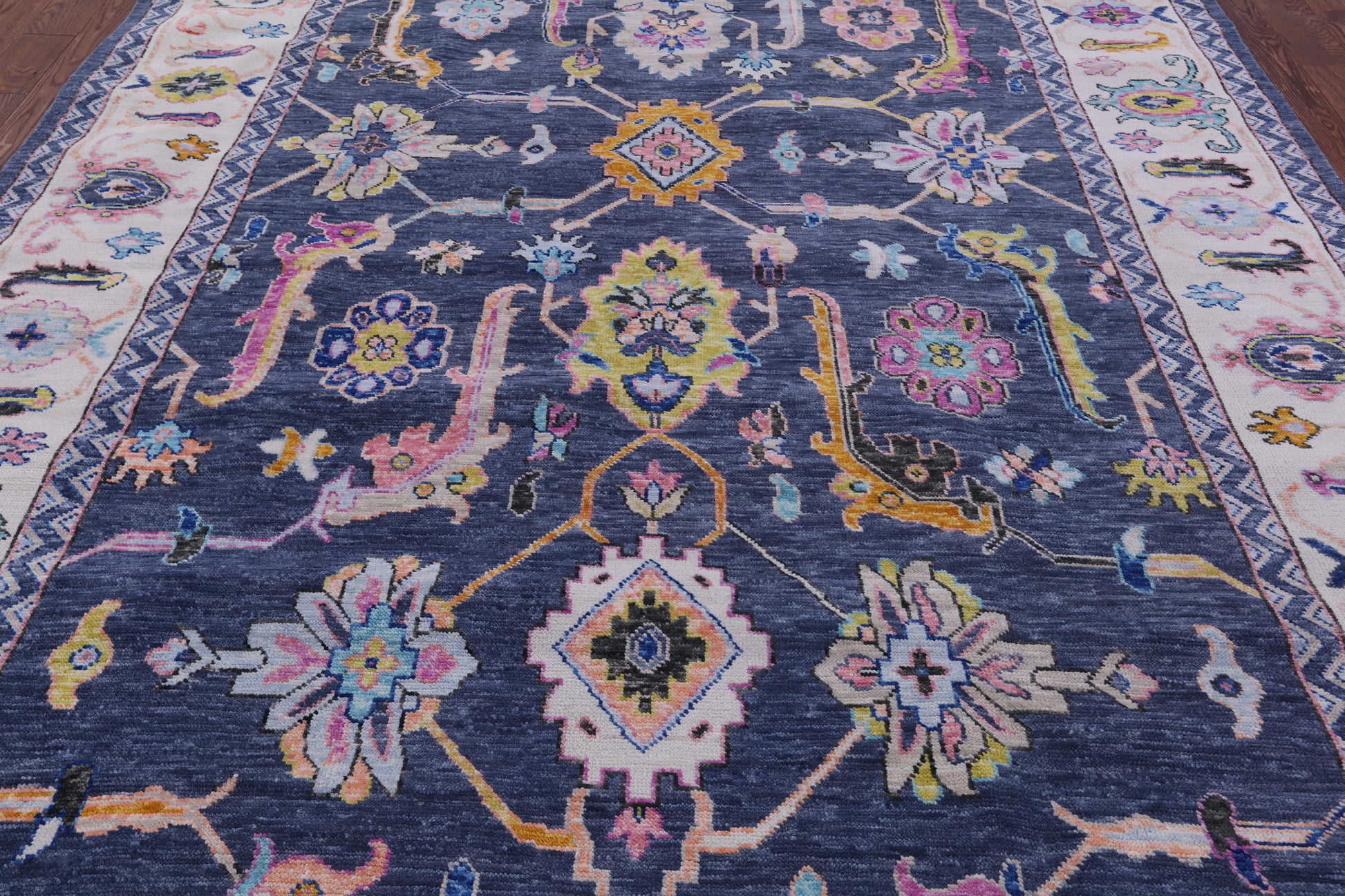 Grey Turkish Oushak Hand Knotted Wool Rug - 9' 0" X 11' 10" - Golden Nile