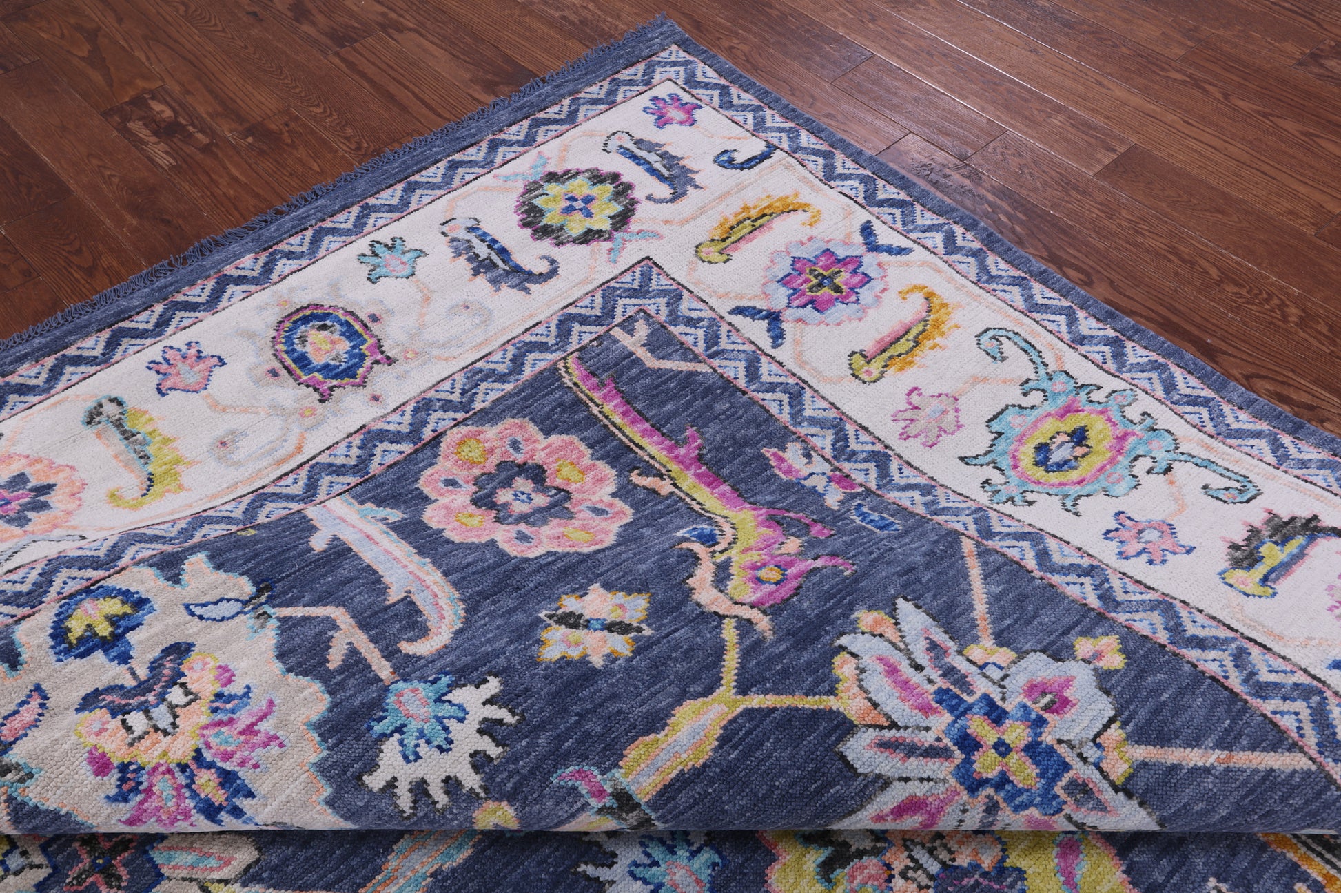 Grey Turkish Oushak Hand Knotted Wool Rug - 9' 0" X 11' 10" - Golden Nile