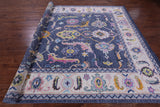Grey Turkish Oushak Hand Knotted Wool Rug - 9' 0" X 11' 10" - Golden Nile