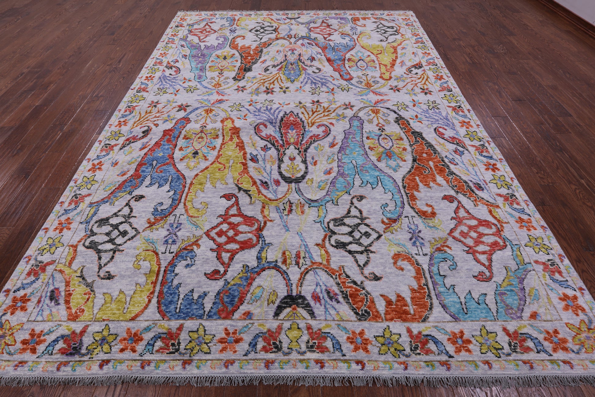 Grey Turkish Oushak Handmade Wool Rug - 9' 1" X 12' 3" - Golden Nile