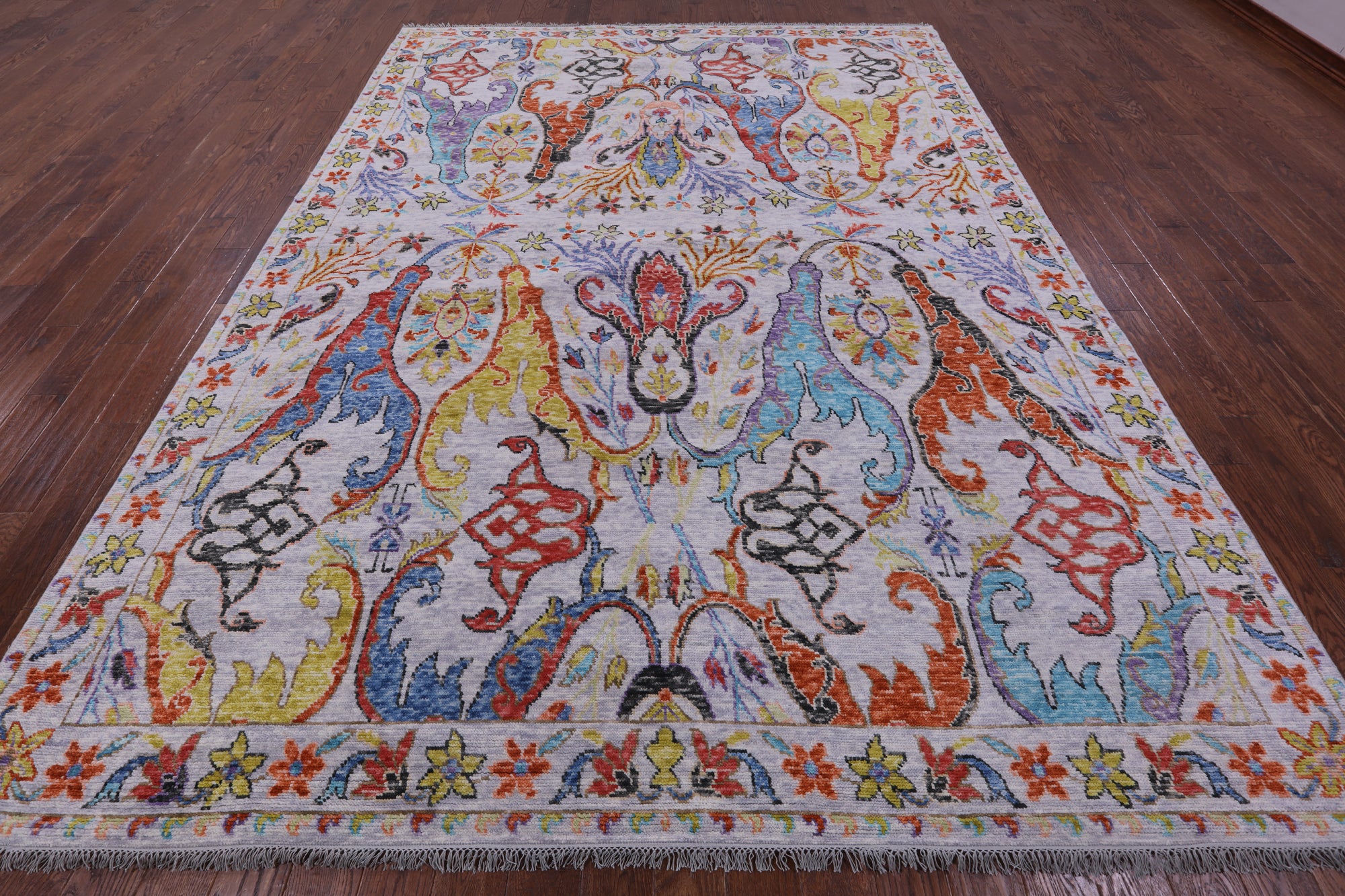 Grey Turkish Oushak Handmade Wool Rug - 9' 1" X 12' 3" - Golden Nile