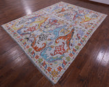 Grey Turkish Oushak Handmade Wool Rug - 9' 1" X 12' 3" - Golden Nile
