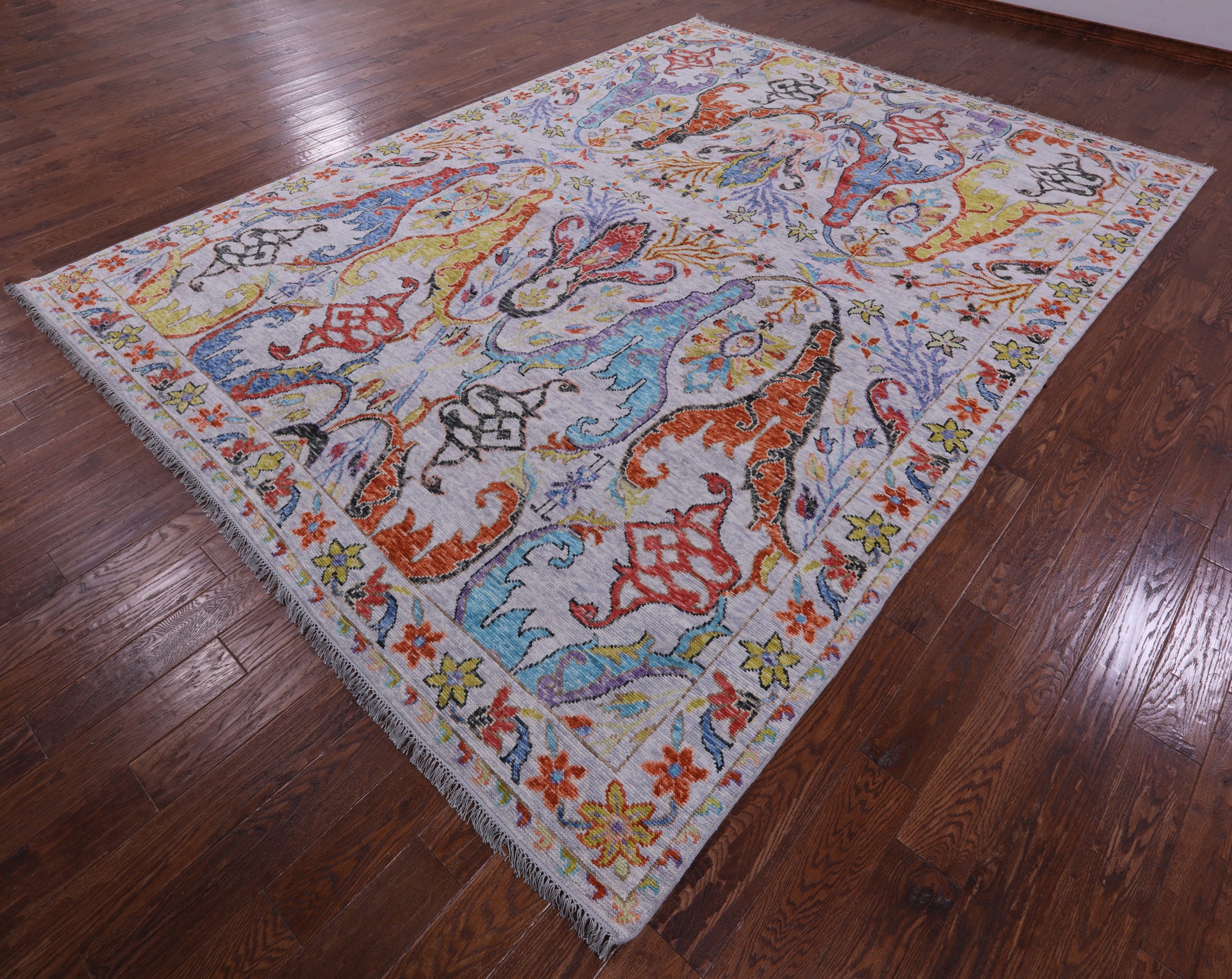 Grey Turkish Oushak Handmade Wool Rug - 9' 1" X 12' 3" - Golden Nile