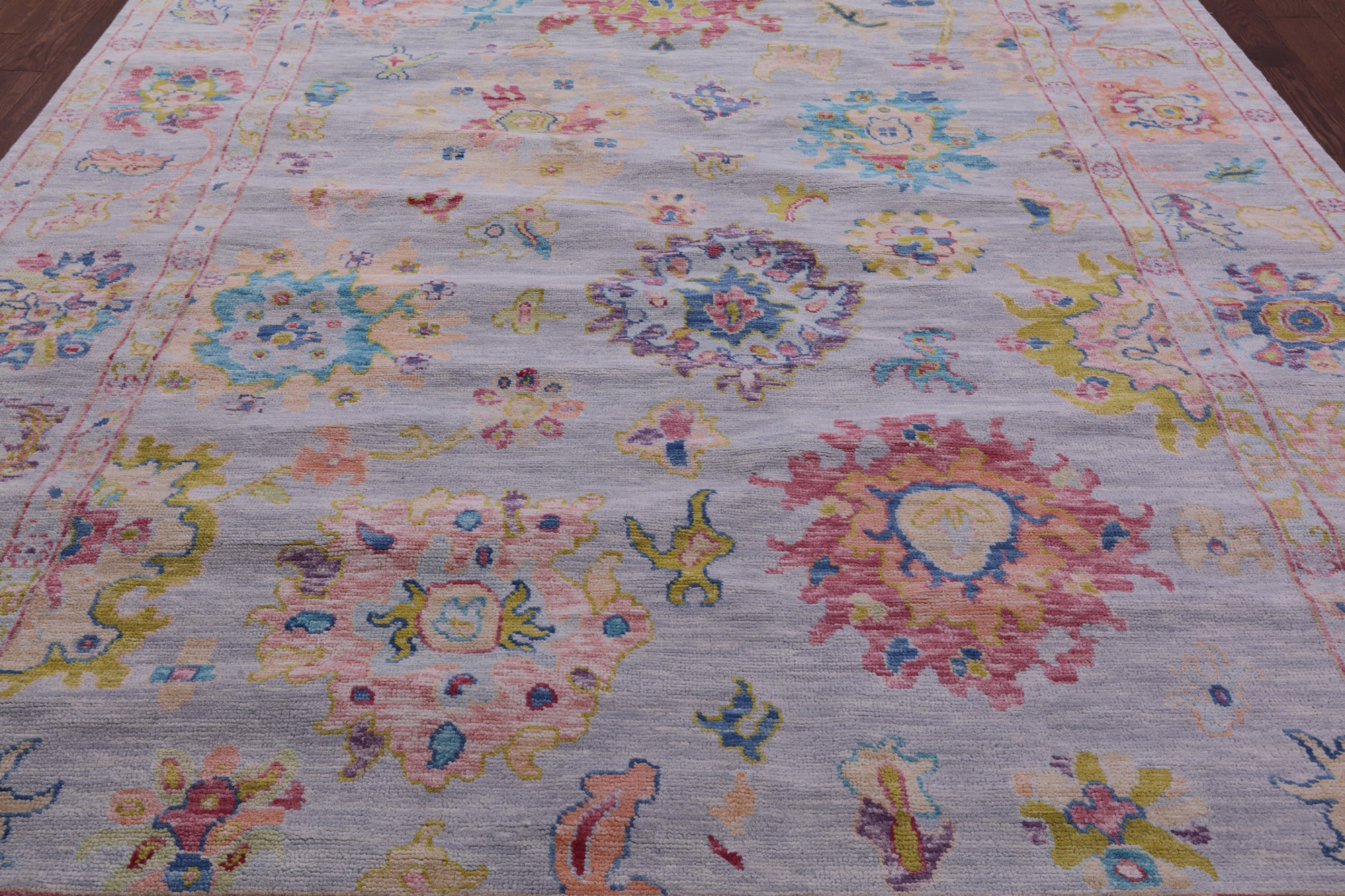 Grey Turkish Oushak Hand Knotted Wool Rug - 9' 0" X 11' 11" - Golden Nile