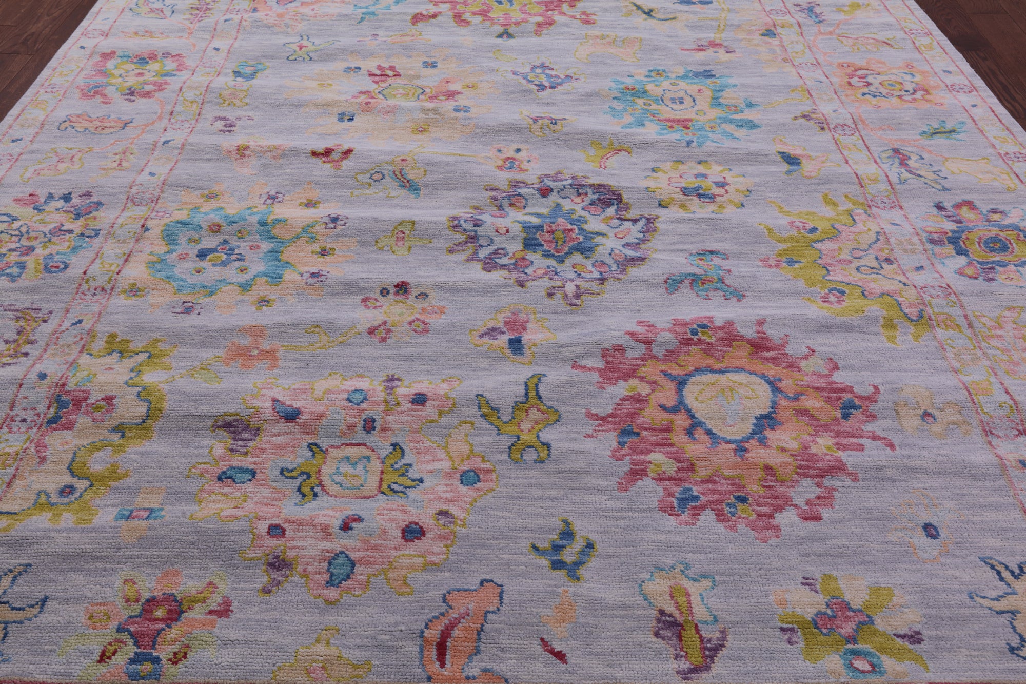 Grey Turkish Oushak Hand Knotted Wool Rug - 9' 0" X 11' 11" - Golden Nile