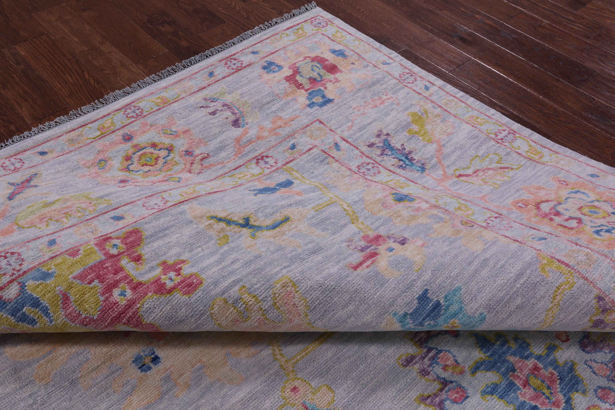 Grey Turkish Oushak Hand Knotted Wool Rug - 9' 0" X 11' 11" - Golden Nile